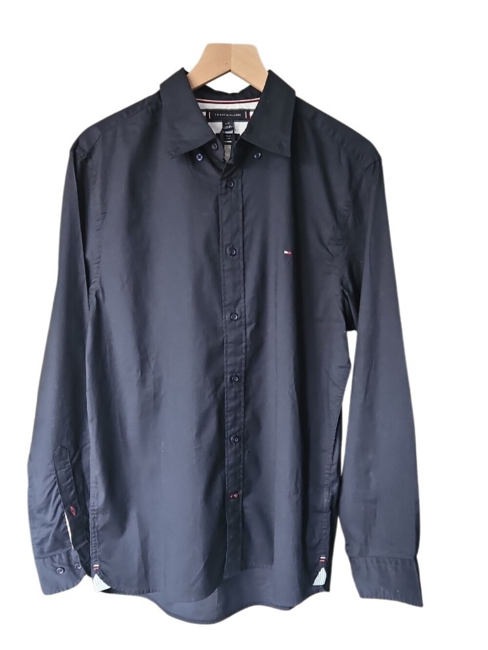 Tommy Hilfiger Men's Navy Long-Sleeve Button-Down Shirt Size Large NWT